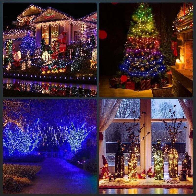 guirlande led multicolore bluetooth noel decoration diy partie exterieur maison