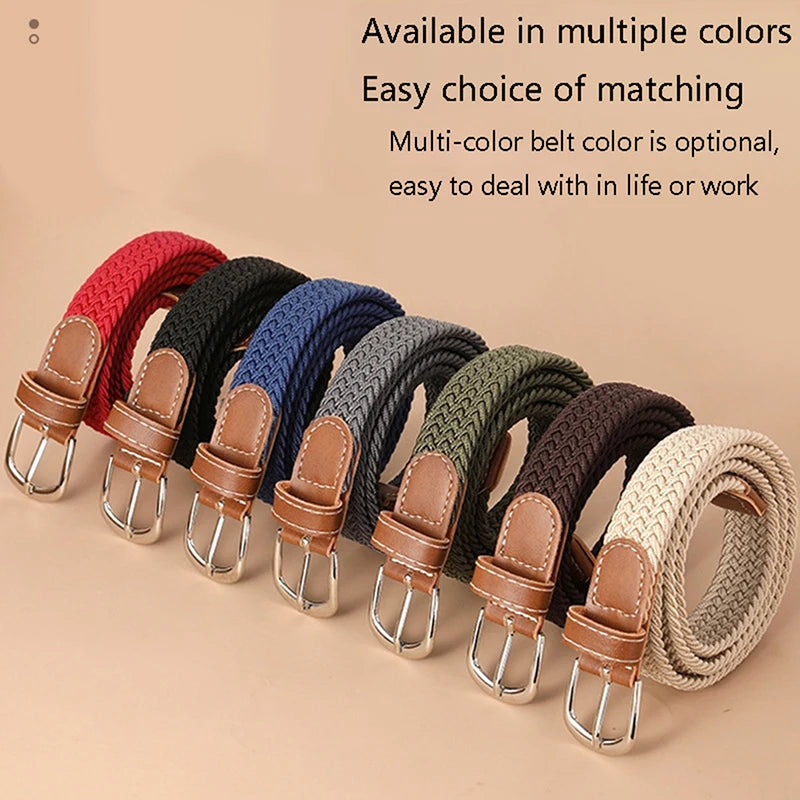 ceinture tissée élastique unisexe moderne beige noir rouge gris bleu olive