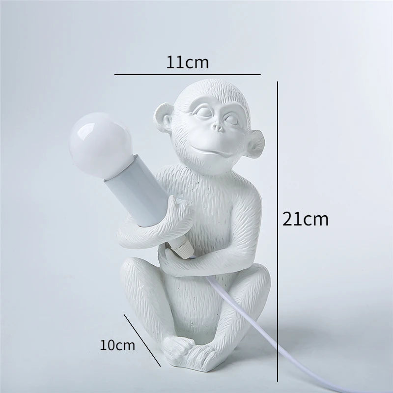 lampes decoratives forme singe blanc noir doré texturé moderne chambre enfants