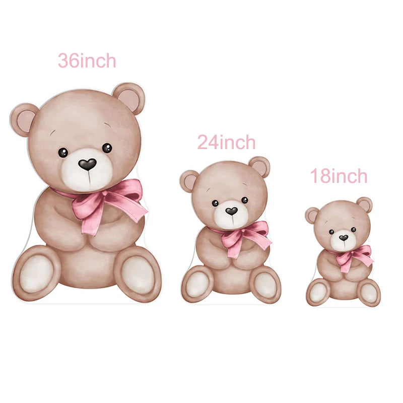 décoration fête bébé ours peluche 36 pouces 24 pouces 18 pouces rubans mignon classiqueOpaque