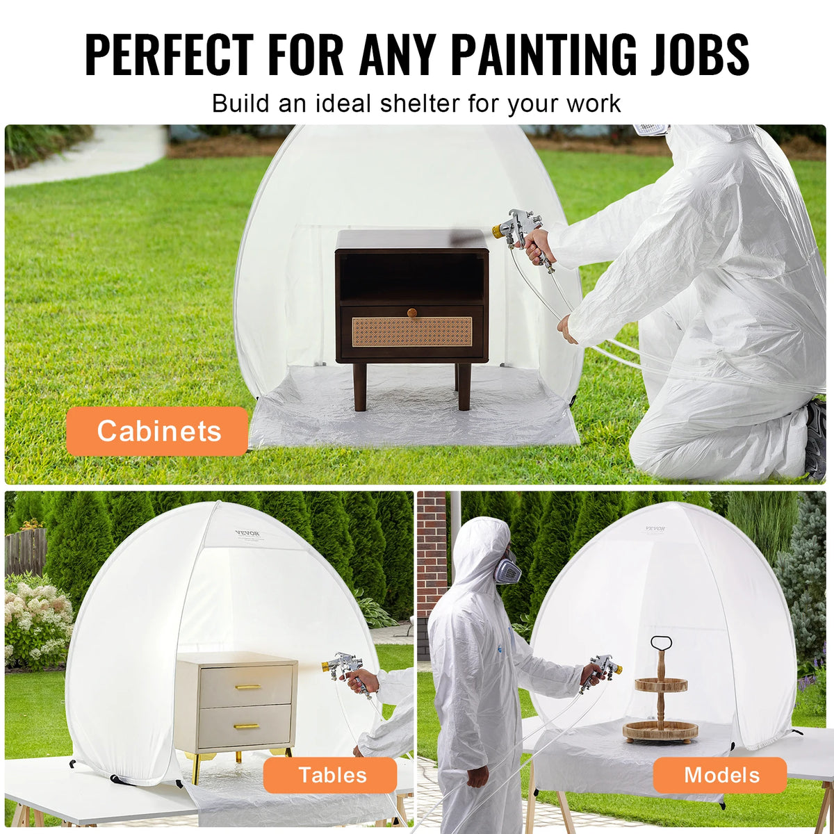 tente pop up peinture spray protection sol meubles utilitaire moderne