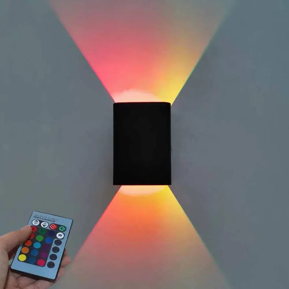 applique murale led noir contemporaine télécommande éclairage chambre coucher haut bas