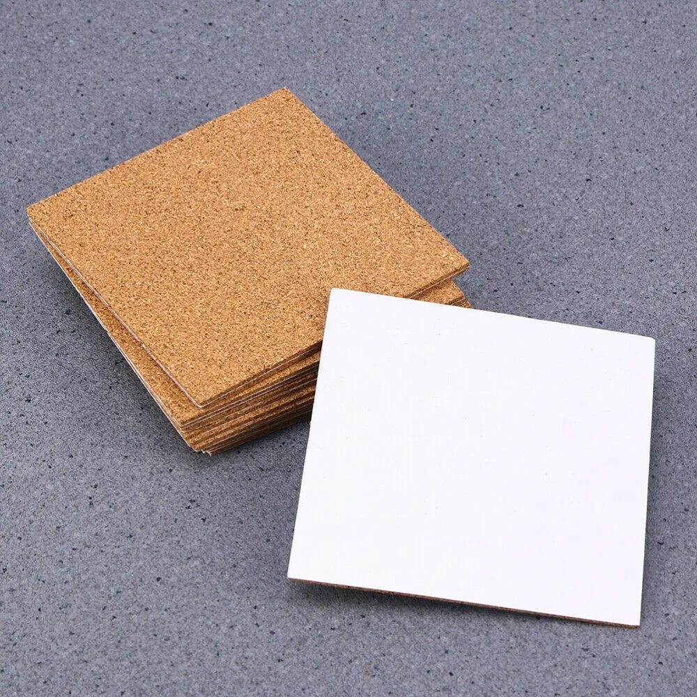 coasters marron clair texture naturelle adhésifs simples rustiques 10cm ronds carrés