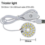 plaque led blanc couleurs 5w interrupteur tactile câble usb 1.5m moderne chambre coucher veilleuse