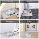 tapis feutre polyester moderne gris clair blanc bleu personnage cheveux blancs yeux bleus intérieur