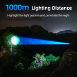 lampe torche noire texturée moderne 20w alliage aluminium éclairage 500mètres led camping