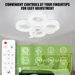 ventilateur led 48w vitesses minuterie 24h blanc texture diamants moderne télécommande