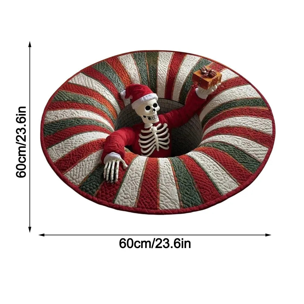 tapis rouge noël décoration père noël squelette motifs festifs maison chambre
