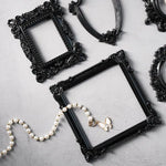 cadres photo noir baroque motifs floraux vintage gothique ornements décoration murale DIY accessoires photographie