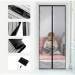 rideau magnétique anti insectes porte noir maille fine moderne adhésif protection finition