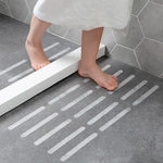 tapis bain antidérapant moderne adhésif blanc rayures horizontales respectueux environnement salle bain