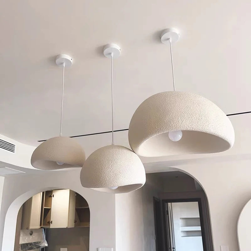 suspension lumineuse moderne blanc texturé opaque salon étude 30cm 40cm 50cm 60cm