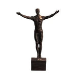 statuette escalade homme résine argentée nu réaliste moderne opaque