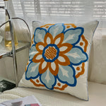 taies d'oreiller coton polyester ethnique floral brodées couleurs vives motifs géométriques coussins deco 45x45cm