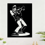 décoration murale jazz musicien trompette noir blanche graphique vintage chambre salon