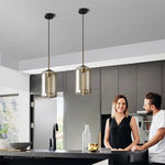 suspension lumineuse moderne minimaliste transparent beige ampoule e27 câble noir 150cm 10cm diamètre flux