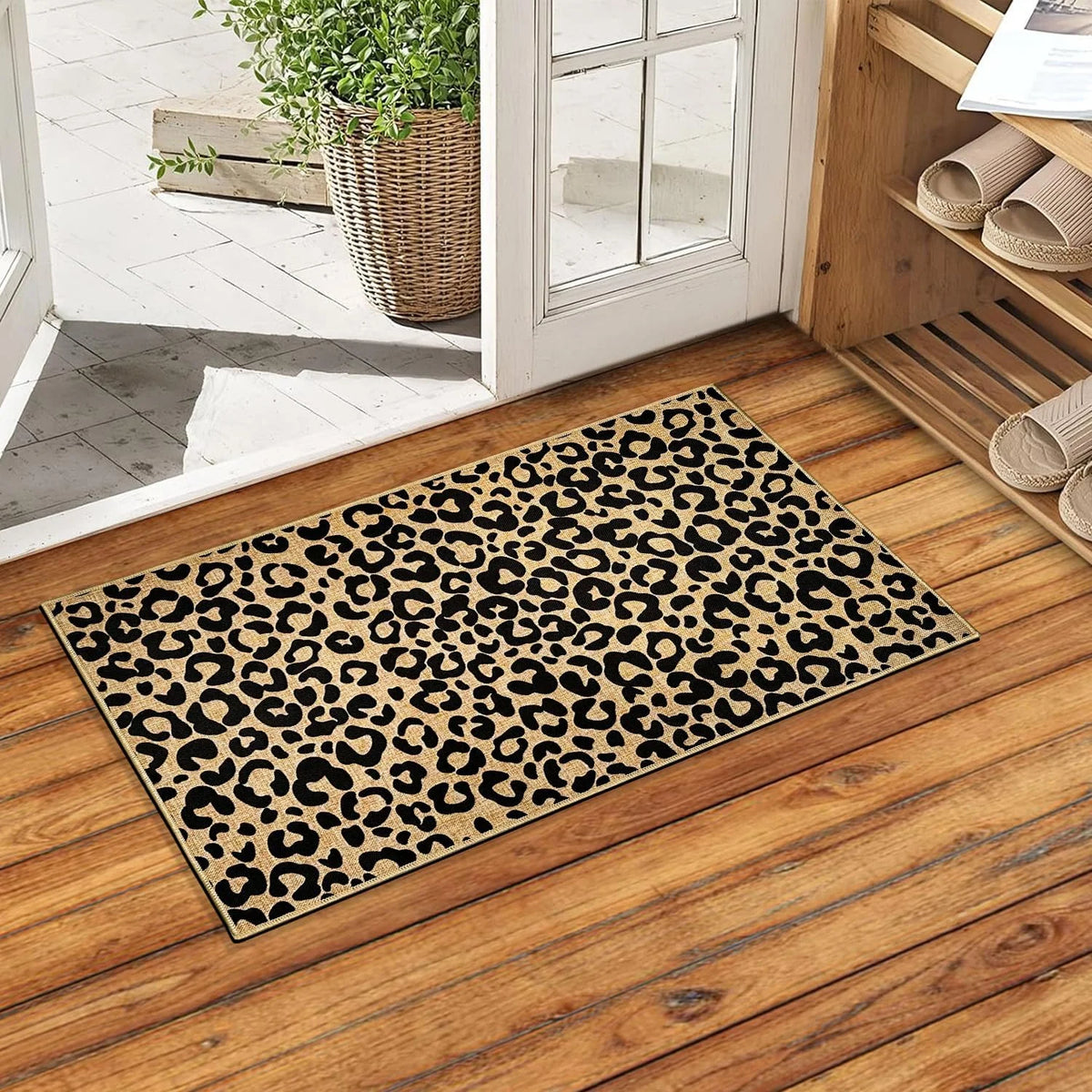 tapis sol léopard moderne 80x120cm 120x160cm 40x60cm résistant polyester