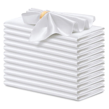 serviettes table satin rose moderne élégantes 12 pièces polyester usage maison restaurant decoration festive