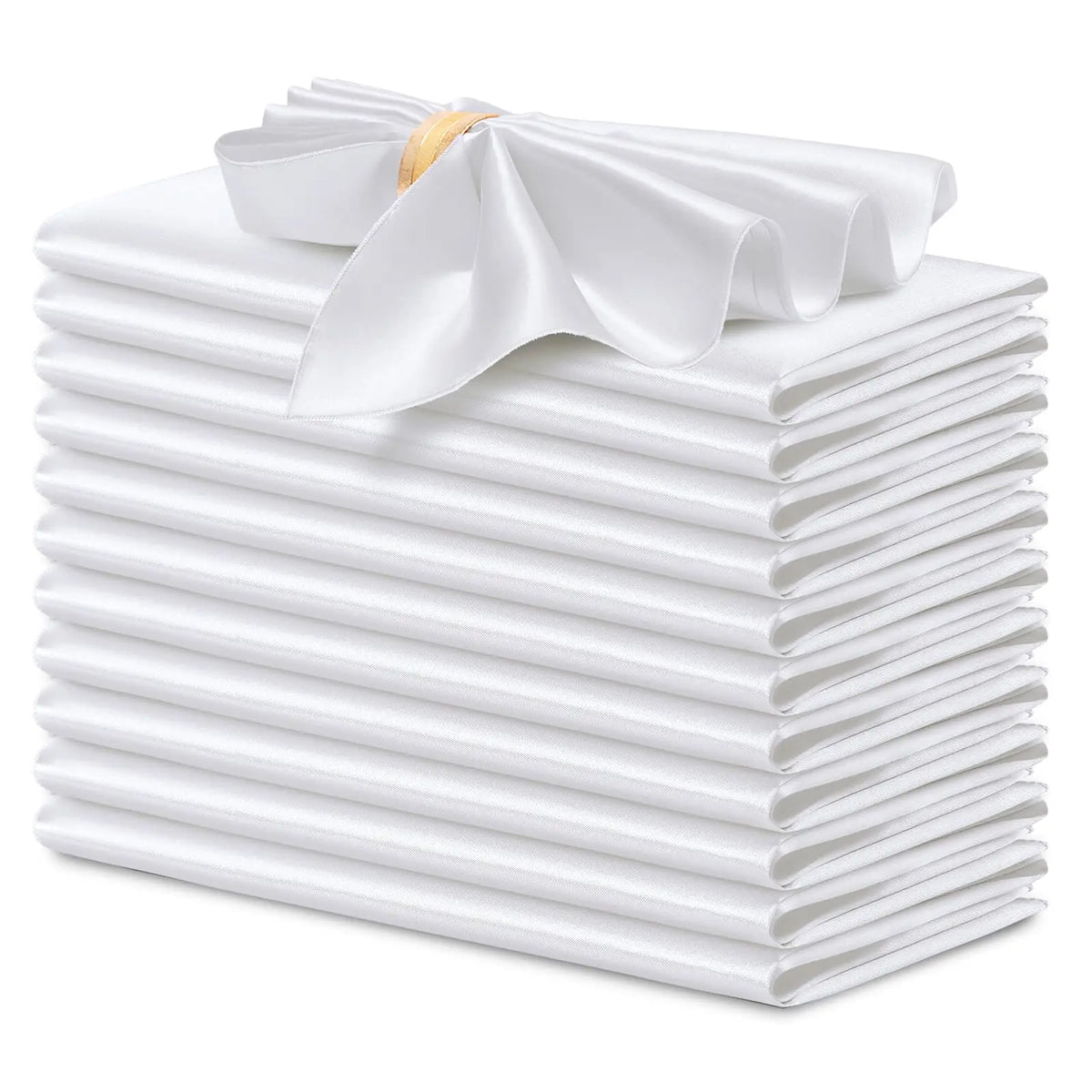 serviettes table satin rose moderne élégantes 12 pièces polyester usage maison restaurant decoration festive