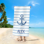 serviette plage rayée rapide absorption polyester lavable machine nom logo personnalisé été bain