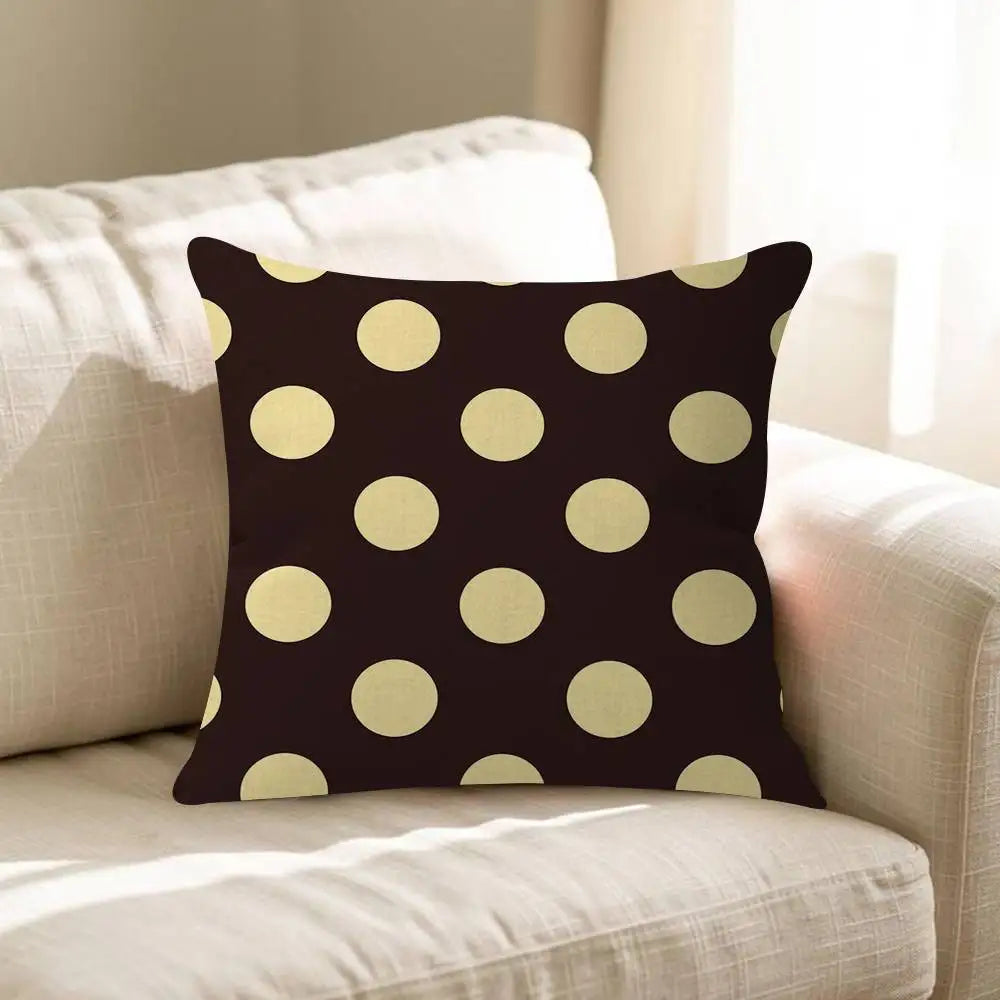 housse coussin carré motif pois animal compagnie moderne polyester coton noir blanc chambre lit