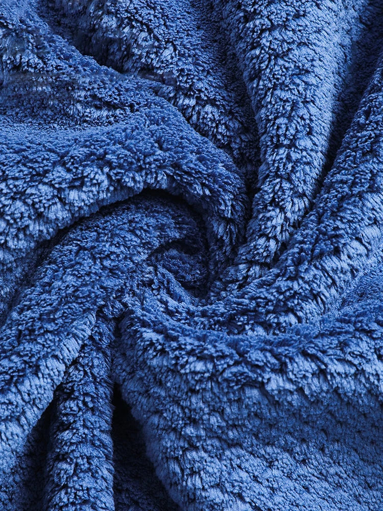 serviette bain absorbante bleu marine texture points moderne 80x150cm lavable machine