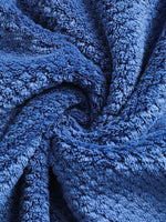serviette bain absorbante bleu marine texture points moderne 80x150cm lavable machine