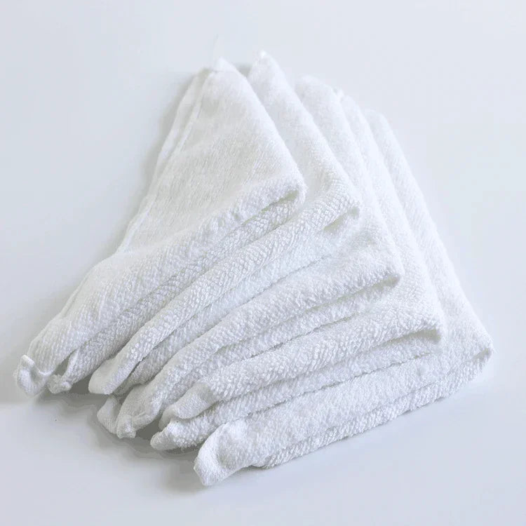 serviettes faciales coton blanc absorbantes maison restaurant 25x25cm classiques pliables