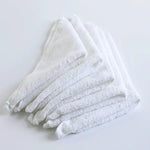 serviettes faciales coton blanc absorbantes maison restaurant 25x25cm classiques pliables