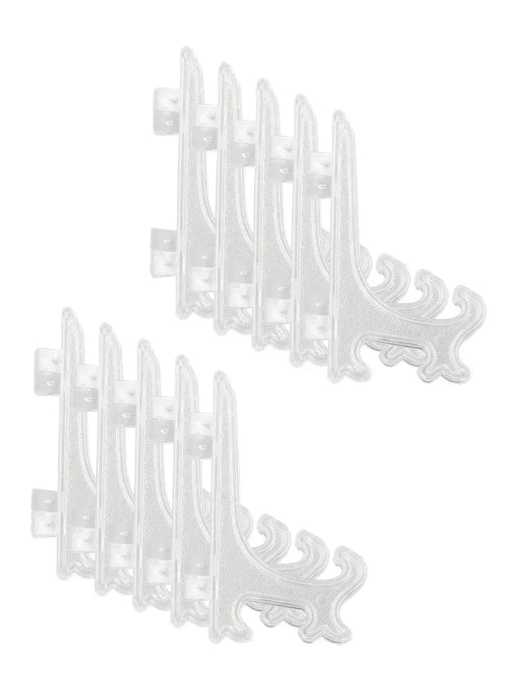 supports assiettes décoratives transparents noirs feuilles volutes classiques articulés 10 pièces