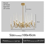 lustre moderne élégant cristal transparent filigrane doré salon chambre étude LED 2000 82000 lumens