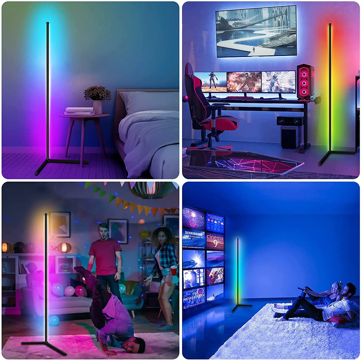 lumière ambiancé LED multicolore moderne télécommande app controle ambiance chambre minimaliste