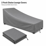 housse chaise longue extérieure gris uni moderne sac rangement rétractable cordons ajustables protection anti