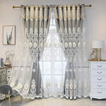 Rideau double couche salon vert moderne avec haute ombrage