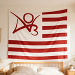 tapisserie moderne rouge rayée symbole abstrait clips fixation salon chambre