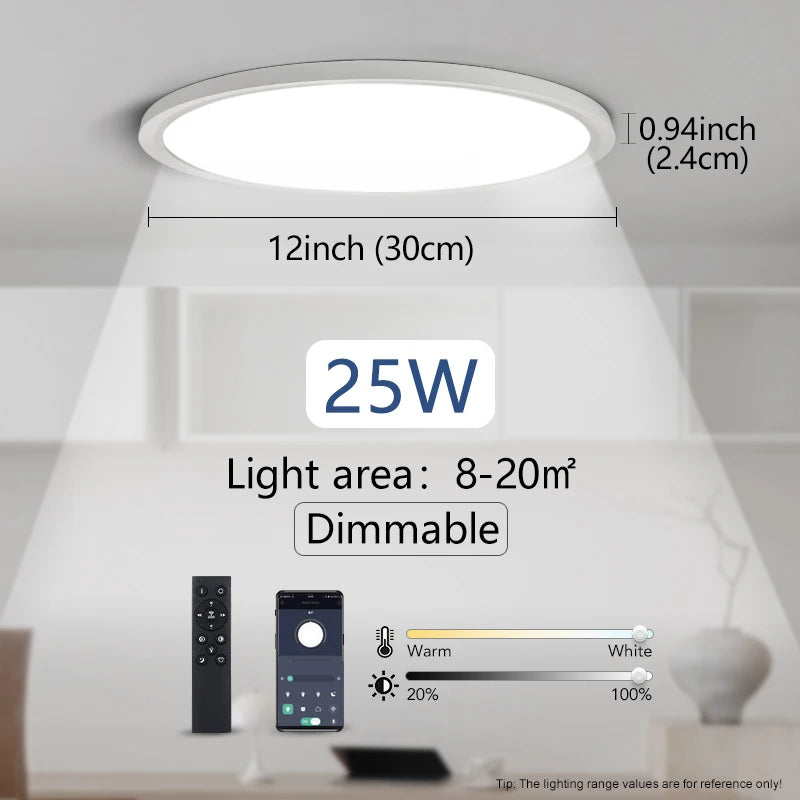 plafonnier led moderne minimaliste noir blanc flux lumineux 2000 82000 télécommande monté surface