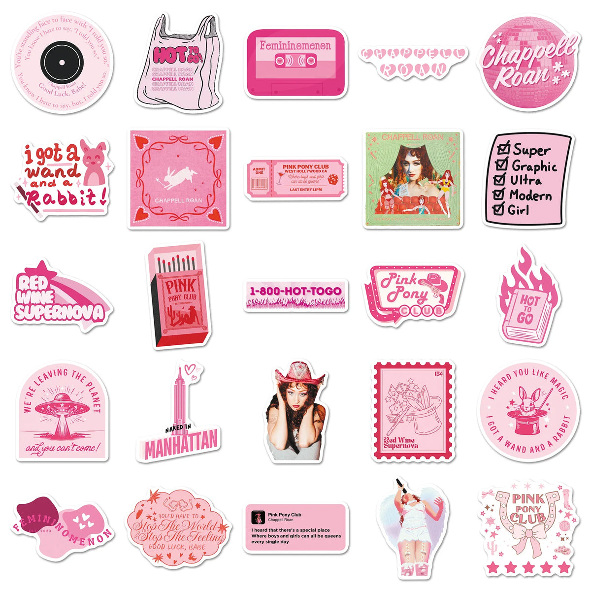 stickers adhésifs graphiques moderne rose blanc décoration téléphone portableiaux