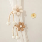 rideau fleuri accessoire fenêtre ours coton moderne beige blanc opacité