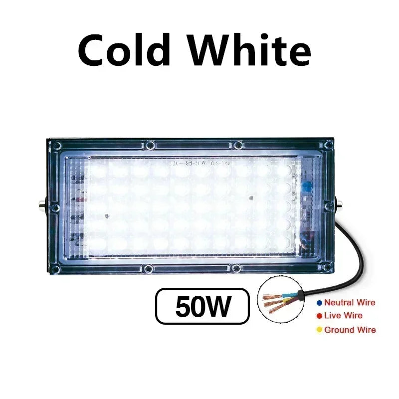 projecteur led violet blanc moderne ip65 50w 100w grille clips