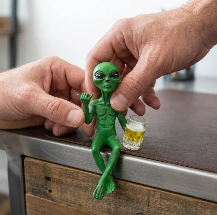 figurine alien gris shaka éclairage led verre bière humoristique décoration intérieure jardin