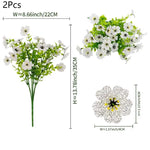 décoration intérieure moderne bouquet artificiel violet fleurs simples feuilles vertes polyester