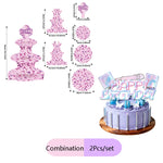 supports cupcakes drapeaux happy birthday rose violet zigzag modernes festifs anniversaire famille réunion