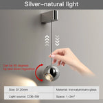 lampe murale réglable moderne argentée abat jour verre transparent minimaliste