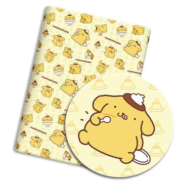 tissu sanrio kawaii dessins animés coton polyester couture robe poupée rideau blanc jaune rose