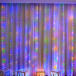 rideau lumineux led multicolore blanc points modernes télécommande usb noël chambre vacances
