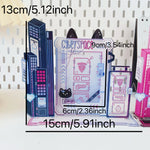 cadre photo cyberpunk transparent graphismes futuriste noir rose violet