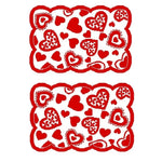 table runner rouge blanc coeurs transparents décoration valentin romantique table longue transparente motifs ajourés