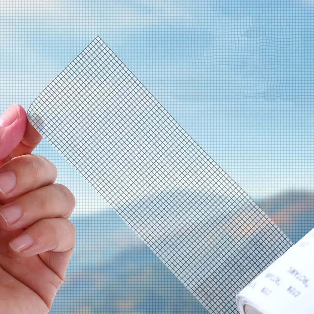 ruban réparation moustiquaire adhésif pratique noir blanc maille fine utilitaire anti insectes fenêtre porte