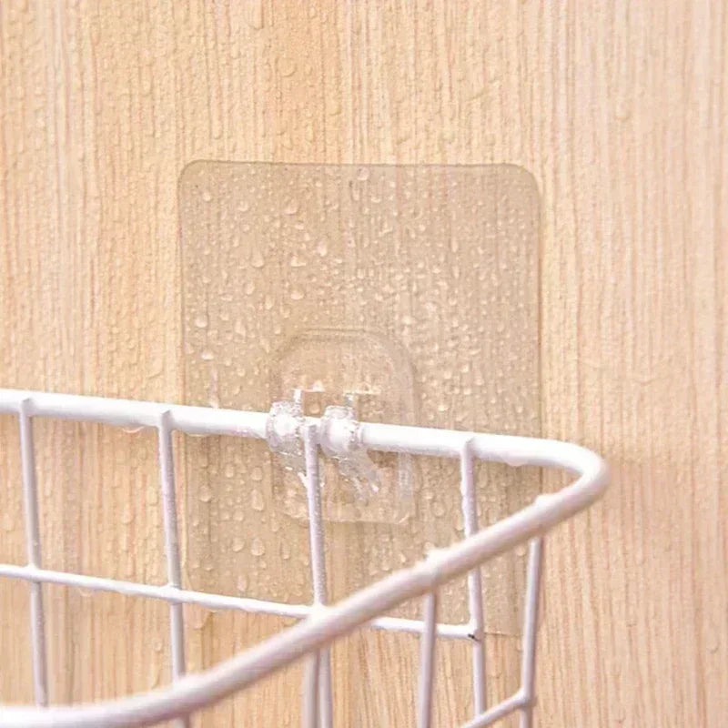 organisateur cuisine transparent moderne double crochet auto adhésif 6x14cm 6.7x6.7cm pack varié