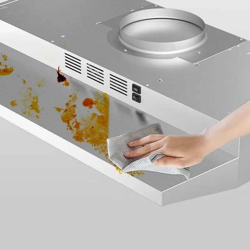 hotte cuisine acier inoxydable 280 cfm vitesses led argentée moderne easy clean